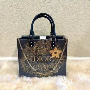 Dior Tote Shopping Tote with PVC Cover & Crossbody Chain Star Dior Star Charm‎